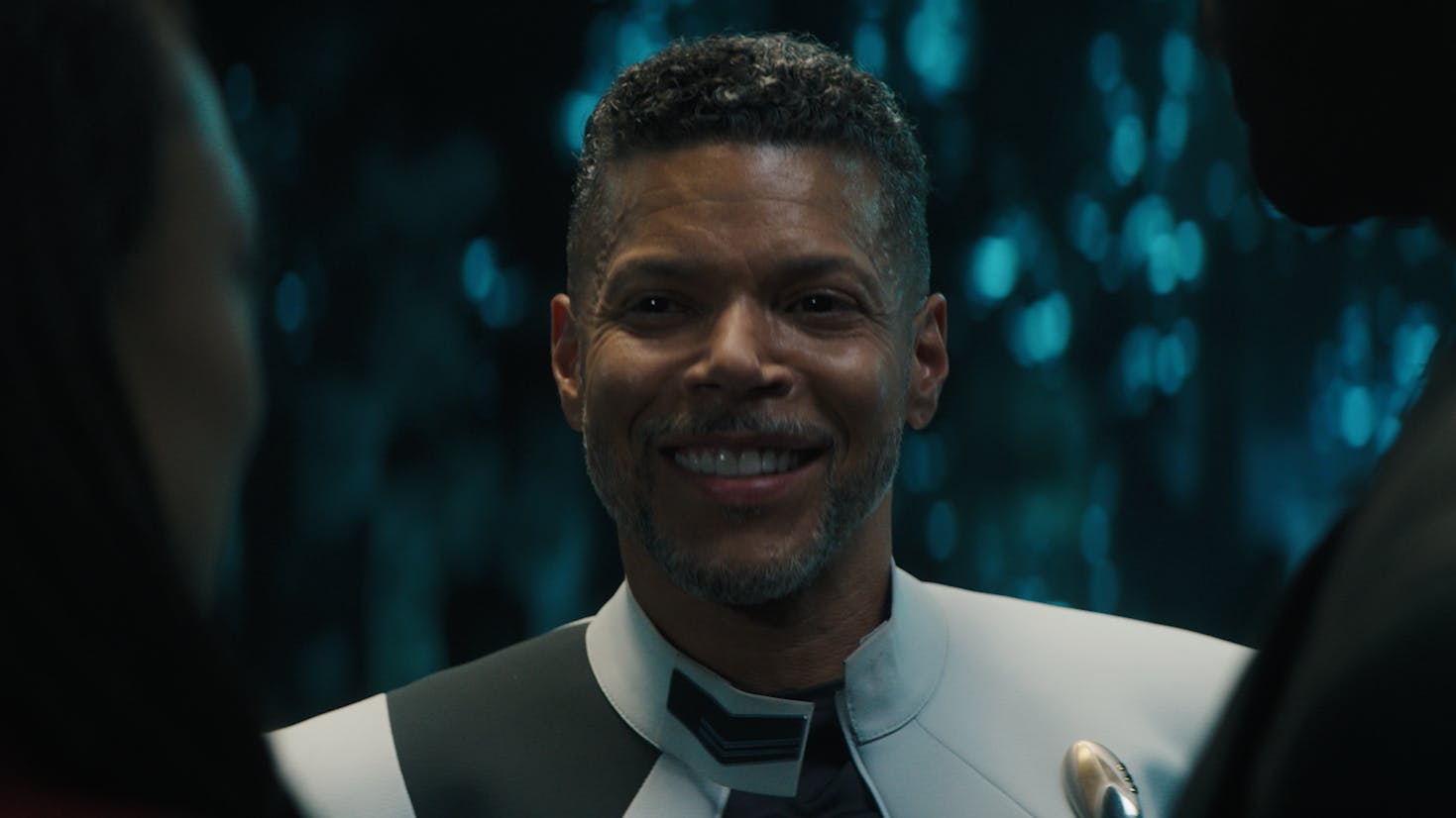 Close-up of Culber smiling as Jinaal Bix's consciousness takes over in 'Jinaal'