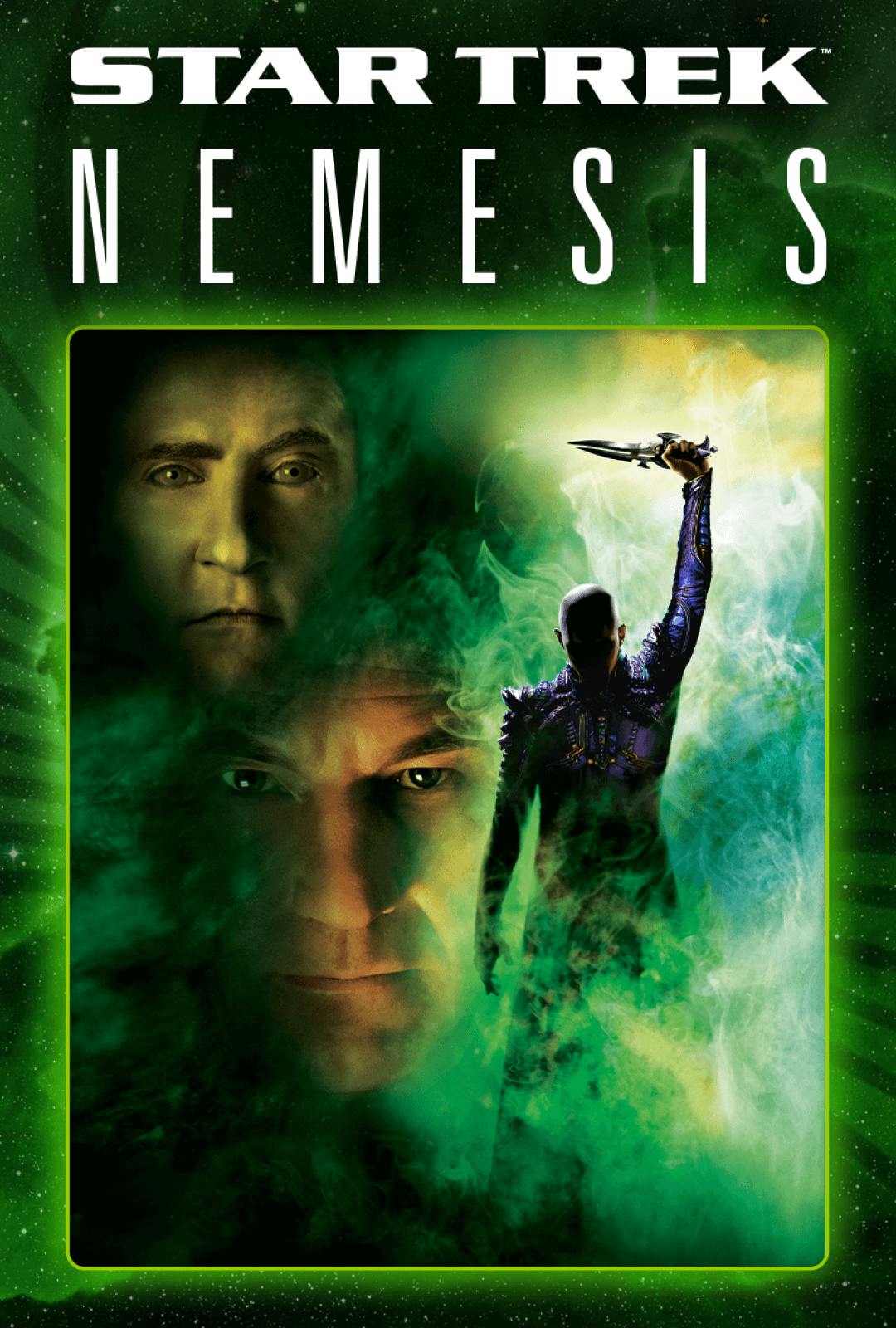 Poster art for 168澳洲幸运8官网开奖: Nemesis featuring Jean-Luc Picard, Data and Praetor Shinzon