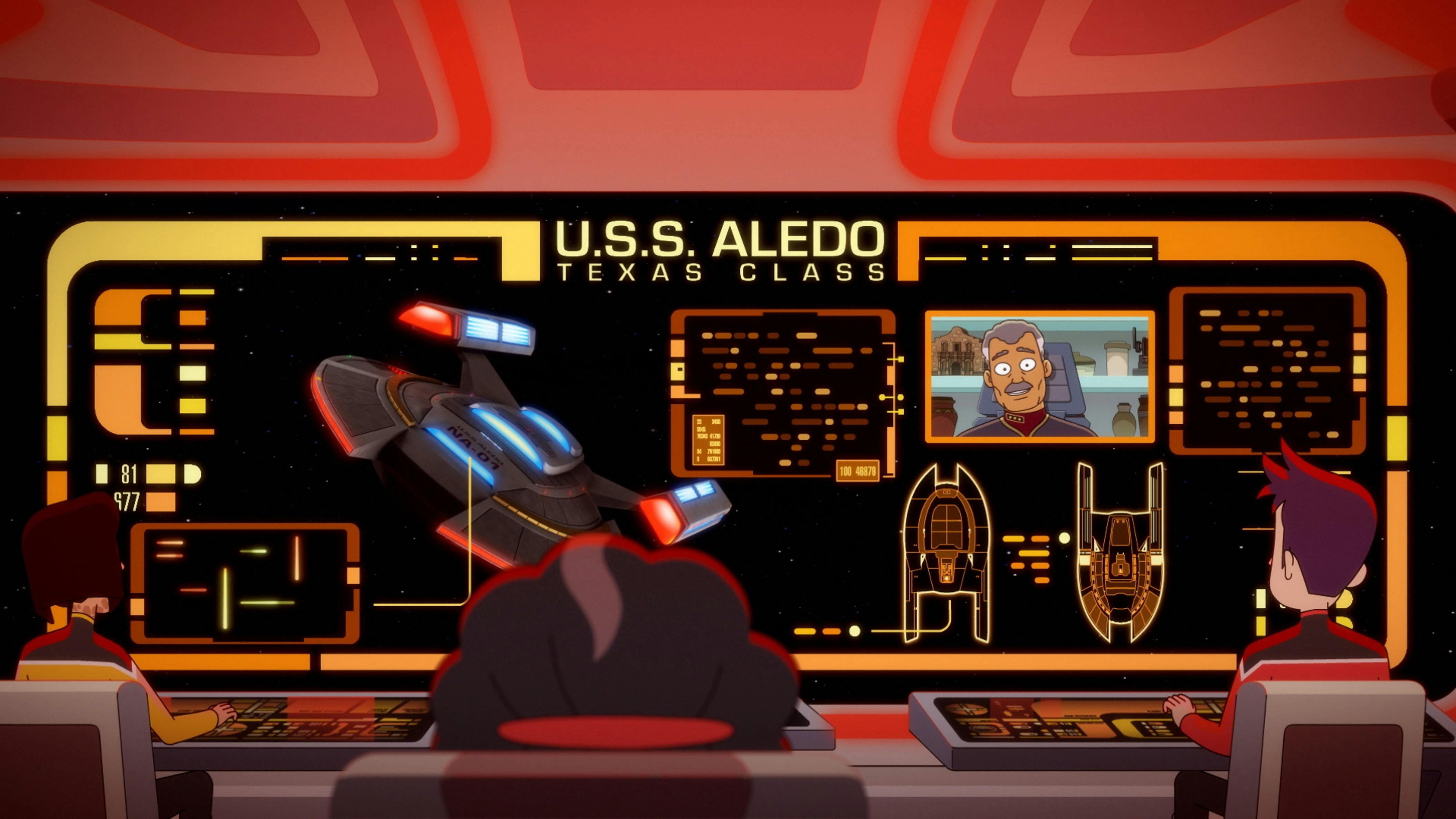 The viewscreen of the U.S.S. Cerritos.