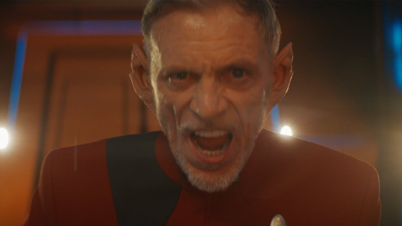 Close-up of Rayner screaming with mouth wide open in 'Life, Itself'