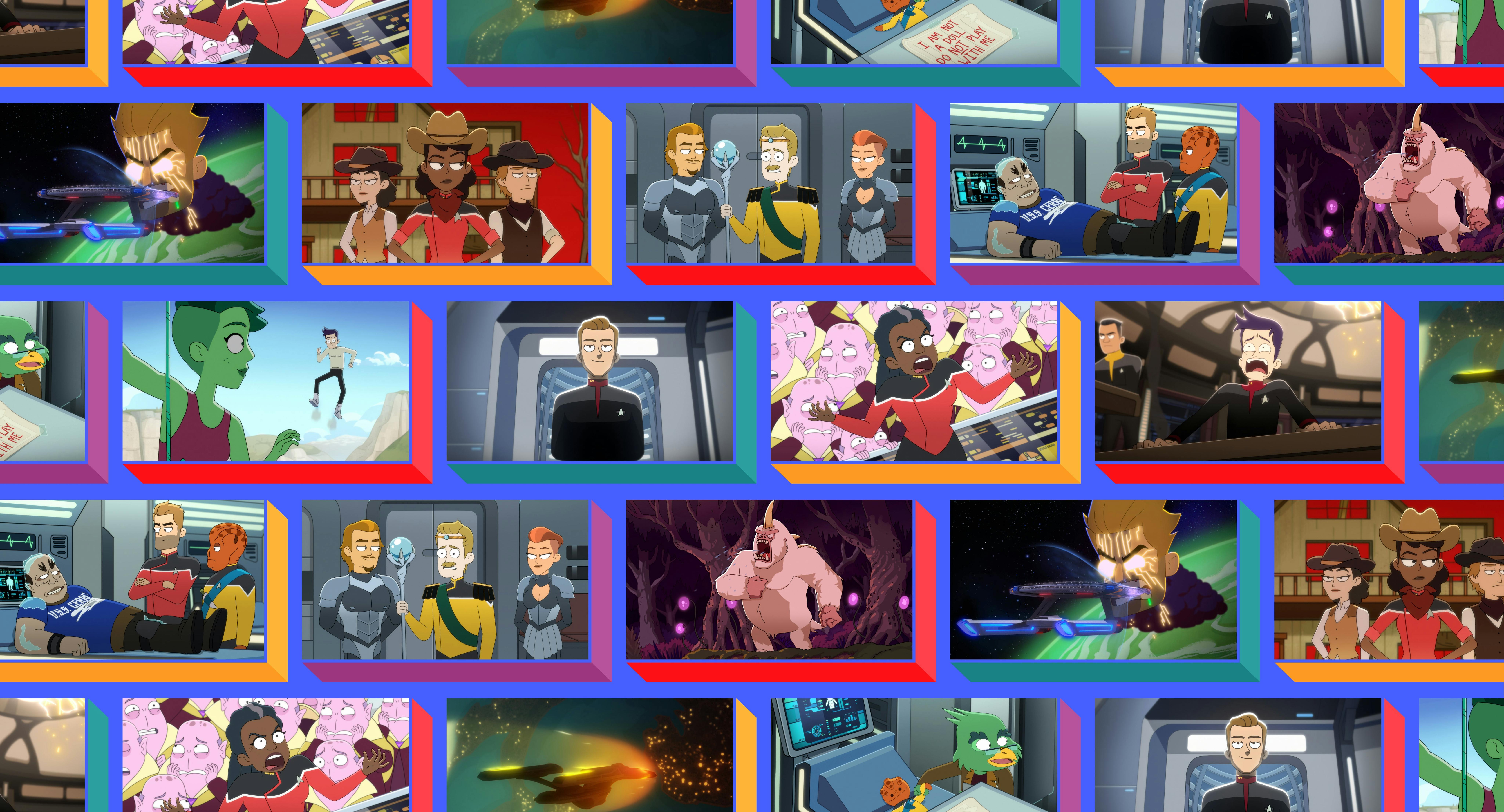 A collage of images from Star Trek: Lower Decks season two.