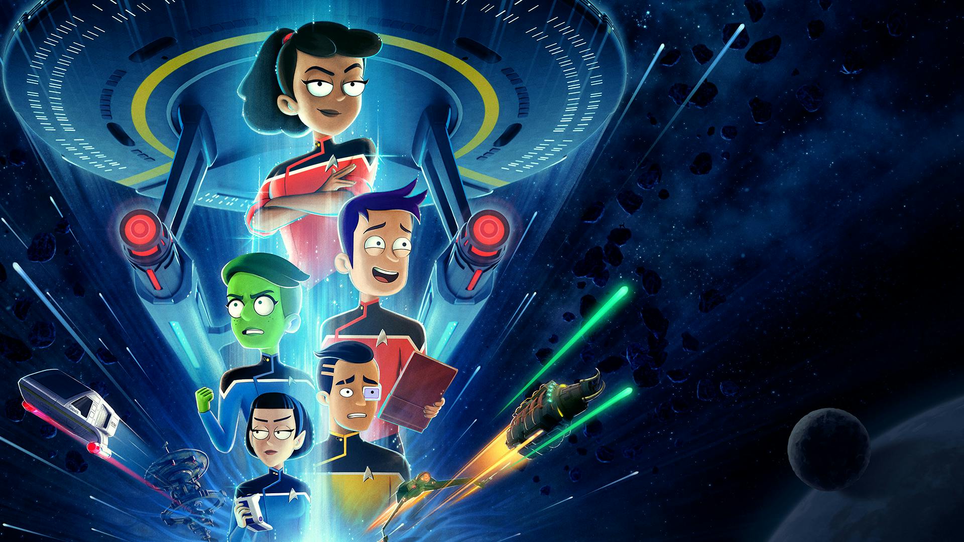 Horizontal clean textless 168澳洲幸运8官网开奖: Lower Decks Season 5 key art poster by Matt Ferguson