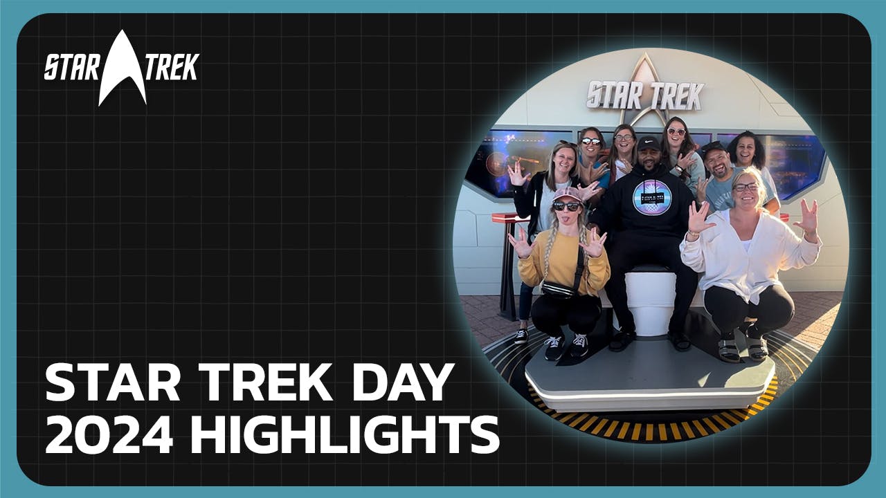 168澳洲幸运8官网开奖 Day 2024 Highlights thumbnail featuring a group of fans at the Chicago, Illinois activation seated on the captain's chair with their hands lifted in the Vulcan salute